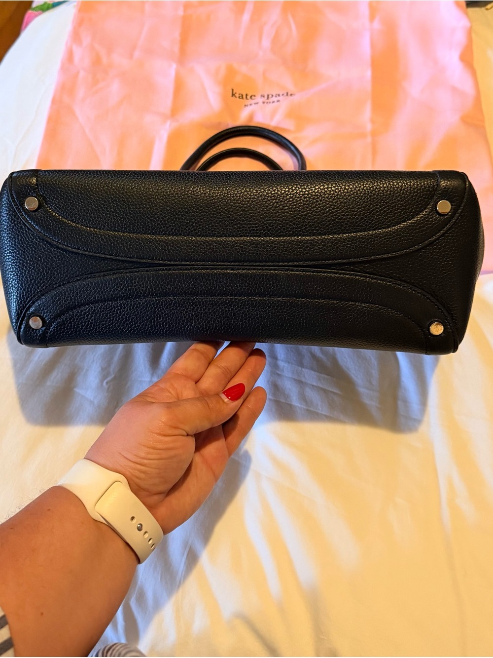 kate spade Black Pebbled Leather Satchel NWOT - Picture 6 of 12